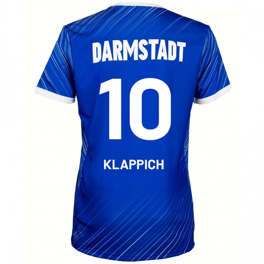 Bambino Maglia Luis Klappich #10 Blu Bianco Kit Gara Home 2024/25 Maglietta