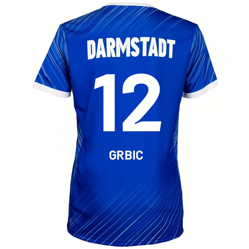 Bambino Maglia Viktor Grbic #12 Blu Bianco Kit Gara Home 2024/25 Maglietta