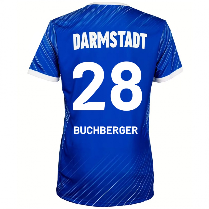 Bambino Maglia Jonas Buchberger #28 Blu Bianco Kit Gara Home 2024/25 Maglietta