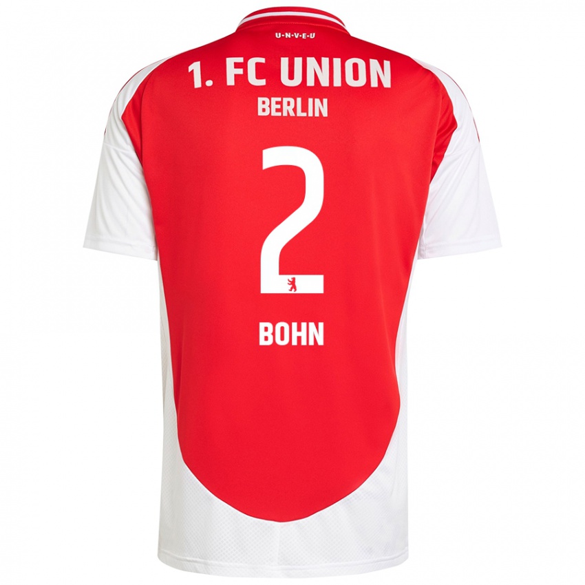 Bambino Maglia Oskar Bohn #2 Rosso Bianco Kit Gara Home 2024/25 Maglietta