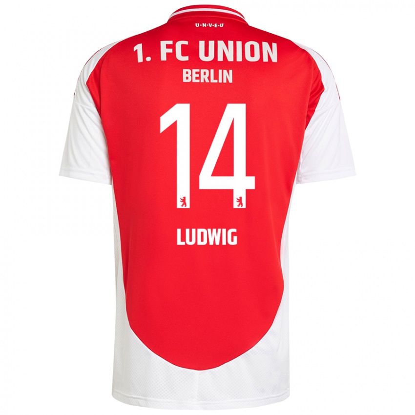 Bambino Maglia Brandon Ludwig #14 Rosso Bianco Kit Gara Home 2024/25 Maglietta