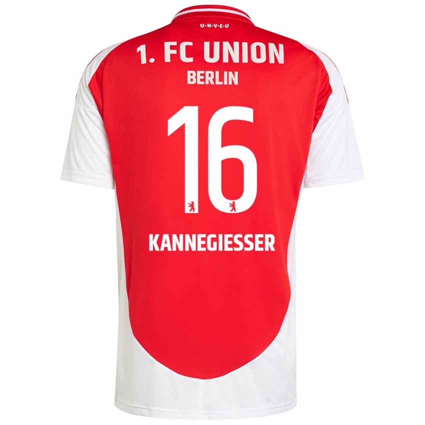 Bambino Maglia Tom Kannegießer #16 Rosso Bianco Kit Gara Home 2024/25 Maglietta