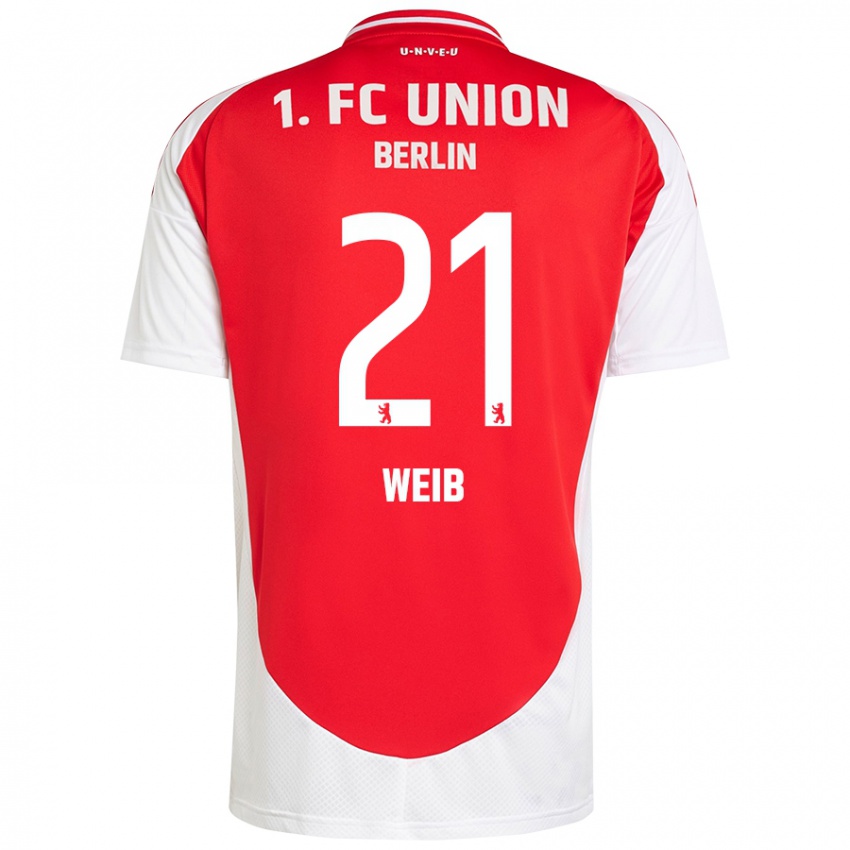 Bambino Maglia Anna Weiß #21 Rosso Bianco Kit Gara Home 2024/25 Maglietta