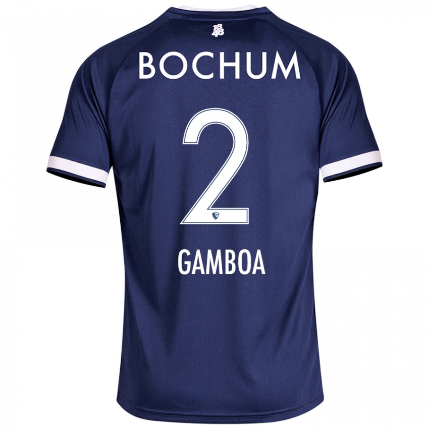 Bambino Maglia Cristian Gamboa #2 Blu Scuro Kit Gara Home 2024/25 Maglietta