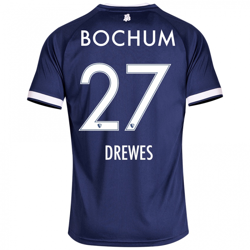 Bambino Maglia Patrick Drewes #27 Blu Scuro Kit Gara Home 2024/25 Maglietta