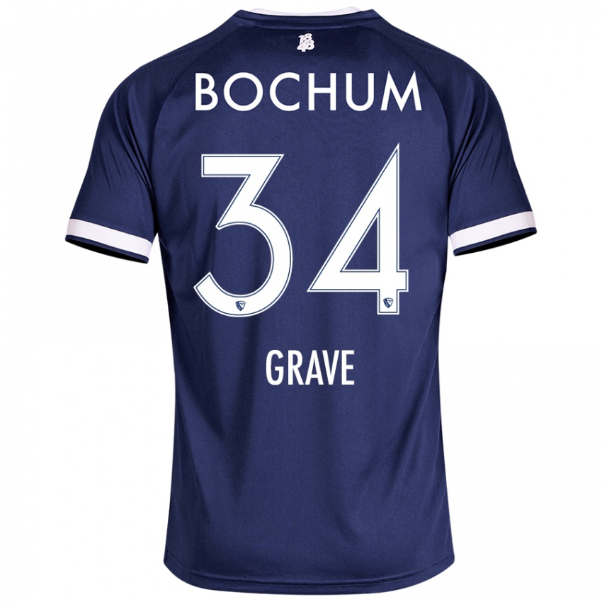 Bambino Maglia Paul Grave #34 Blu Scuro Kit Gara Home 2024/25 Maglietta