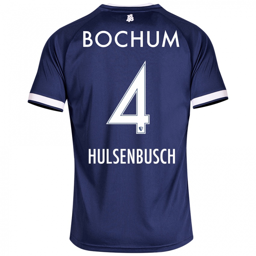 Bambino Maglia Daniel Hülsenbusch #4 Blu Scuro Kit Gara Home 2024/25 Maglietta