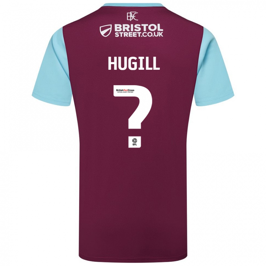 Bambino Maglia Will Hugill #0 Borgogna Azzurro Kit Gara Home 2024/25 Maglietta