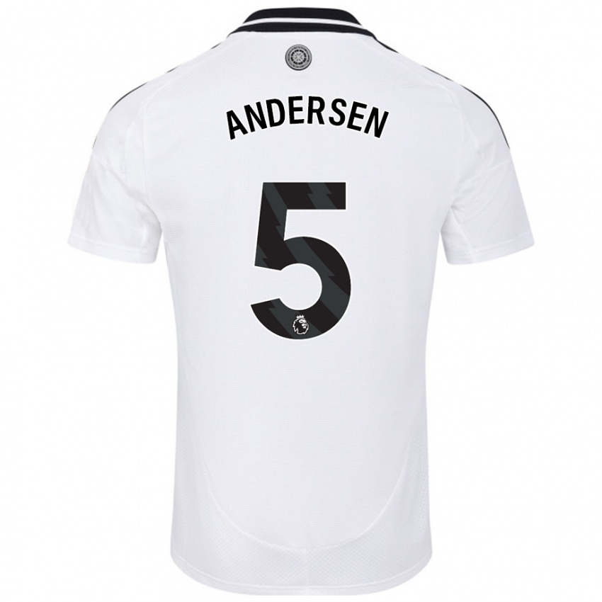 Bambino Maglia Joachim Andersen #5 Bianco Kit Gara Home 2024/25 Maglietta