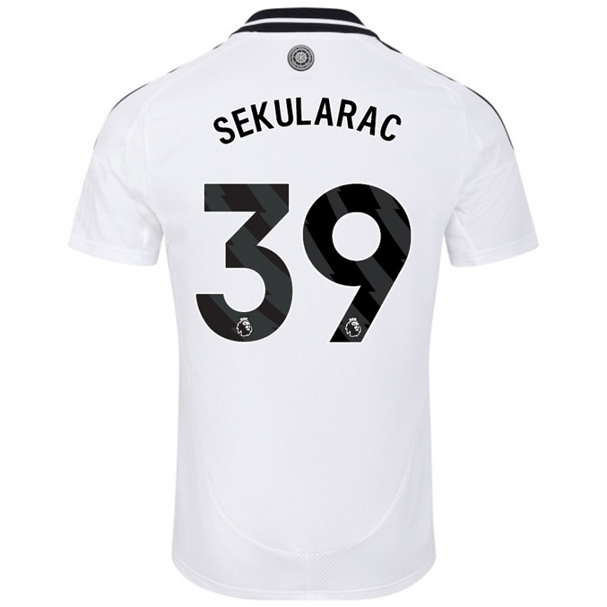 Bambino Maglia Kristian Sekularac #39 Bianco Kit Gara Home 2024/25 Maglietta