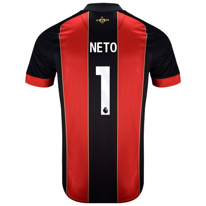 Bambino Maglia Neto #1 Rosso Nero Kit Gara Home 2024/25 Maglietta