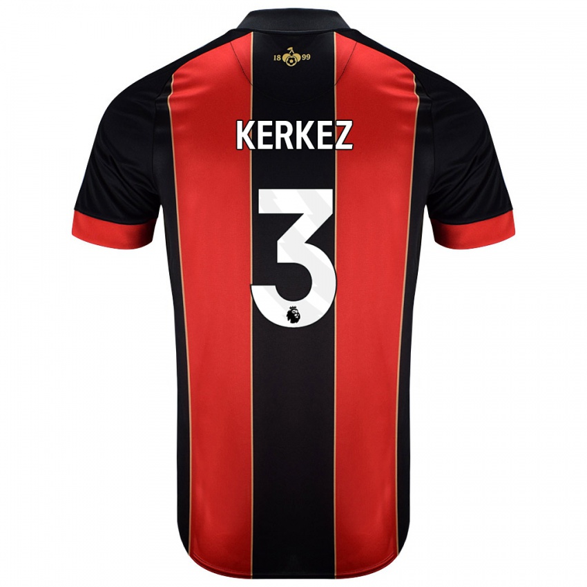 Bambino Maglia Milos Kerkez #3 Rosso Nero Kit Gara Home 2024/25 Maglietta