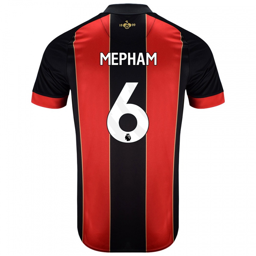 Bambino Maglia Chris Mepham #6 Rosso Nero Kit Gara Home 2024/25 Maglietta