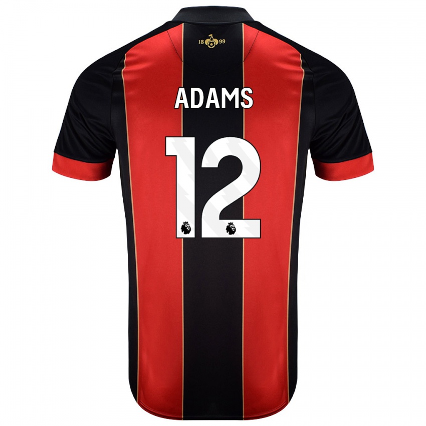 Bambino Maglia Tyler Adams #12 Rosso Nero Kit Gara Home 2024/25 Maglietta