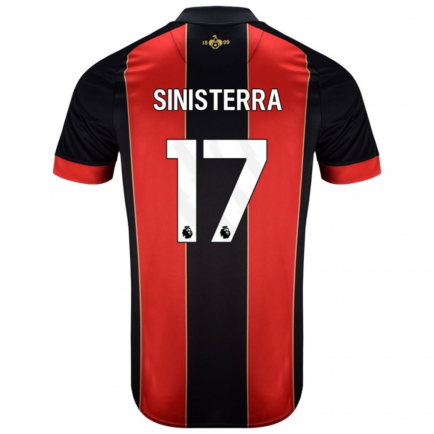 Bambino Maglia Luis Sinisterra #17 Rosso Nero Kit Gara Home 2024/25 Maglietta