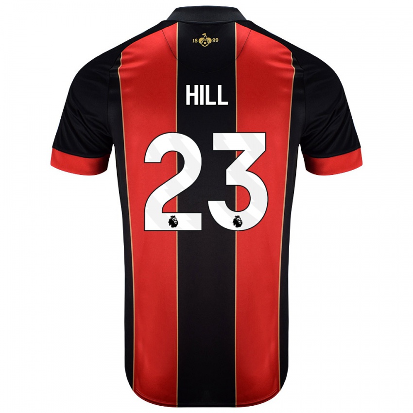 Bambino Maglia James Hill #23 Rosso Nero Kit Gara Home 2024/25 Maglietta