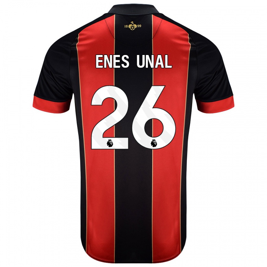 Bambino Maglia Enes Ünal #26 Rosso Nero Kit Gara Home 2024/25 Maglietta