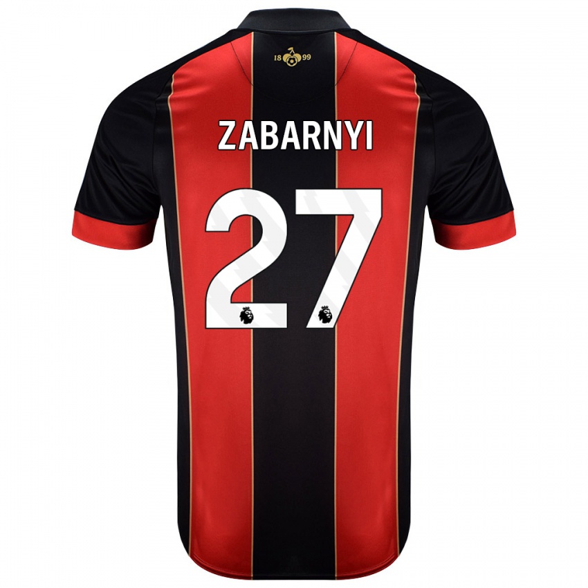 Bambino Maglia Ilya Zabarnyi #27 Rosso Nero Kit Gara Home 2024/25 Maglietta