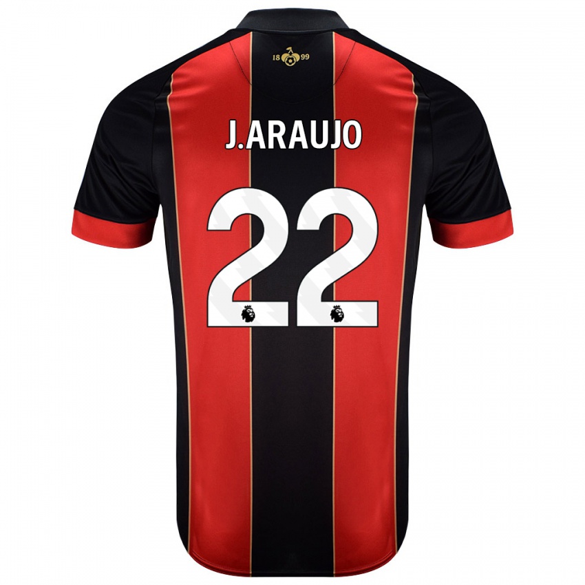 Bambino Maglia Julián Araujo #28 Rosso Nero Kit Gara Home 2024/25 Maglietta