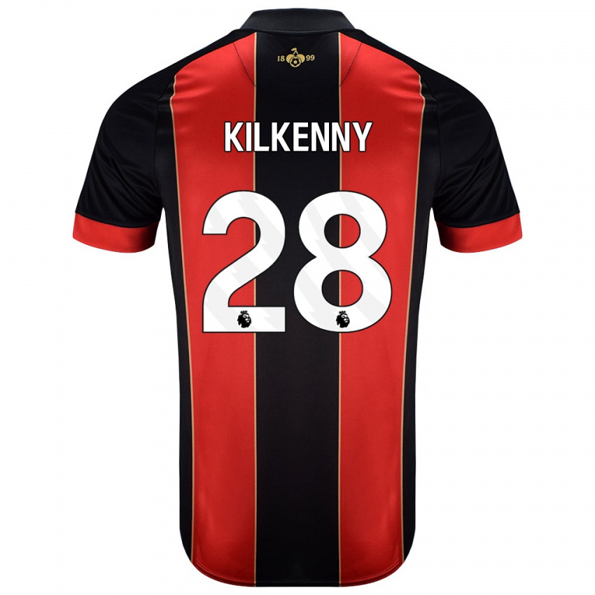 Bambino Maglia Gavin Kilkenny #28 Rosso Nero Kit Gara Home 2024/25 Maglietta