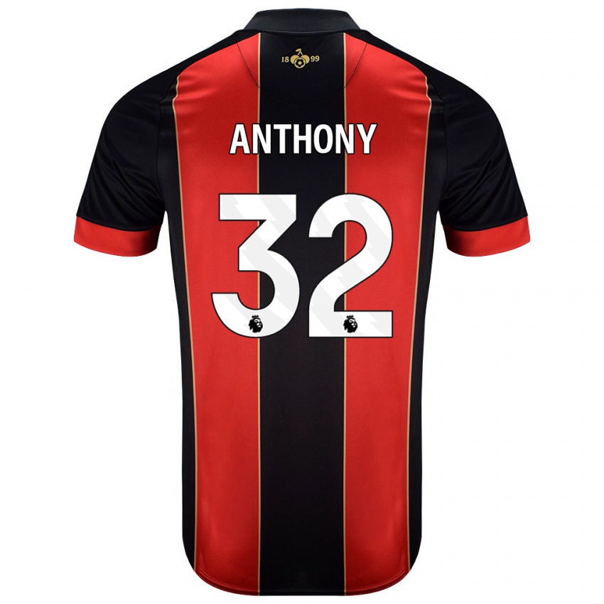 Bambino Maglia Jaidon Anthony #32 Rosso Nero Kit Gara Home 2024/25 Maglietta