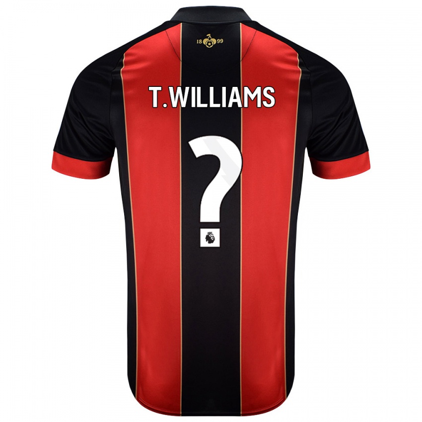 Bambino Maglia Toure Williams #0 Rosso Nero Kit Gara Home 2024/25 Maglietta