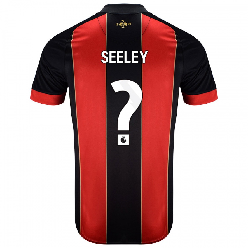 Bambino Maglia Will Seeley #0 Rosso Nero Kit Gara Home 2024/25 Maglietta