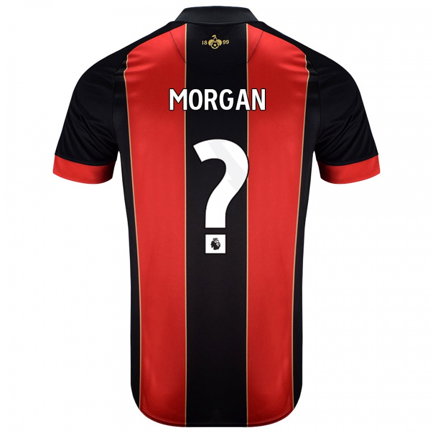 Bambino Maglia Ollie Morgan #0 Rosso Nero Kit Gara Home 2024/25 Maglietta