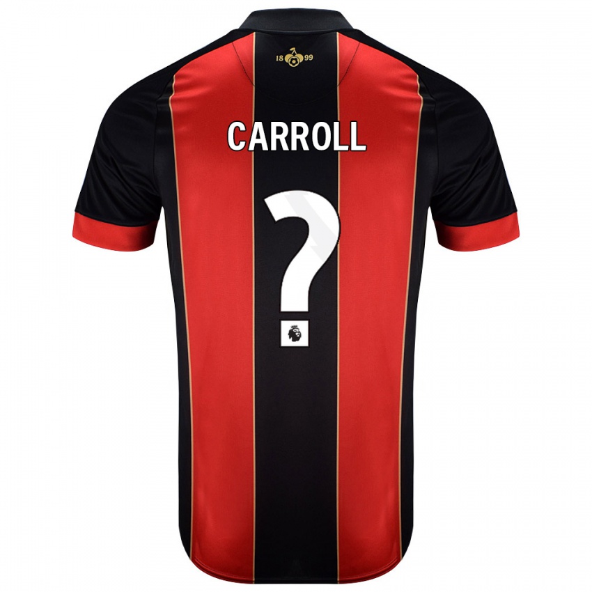 Bambino Maglia Ryan Carroll #0 Rosso Nero Kit Gara Home 2024/25 Maglietta