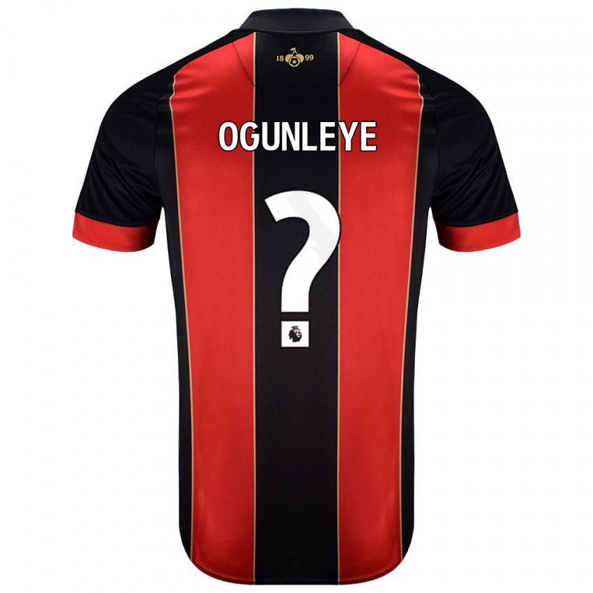 Bambino Maglia Malachi Ogunleye #0 Rosso Nero Kit Gara Home 2024/25 Maglietta