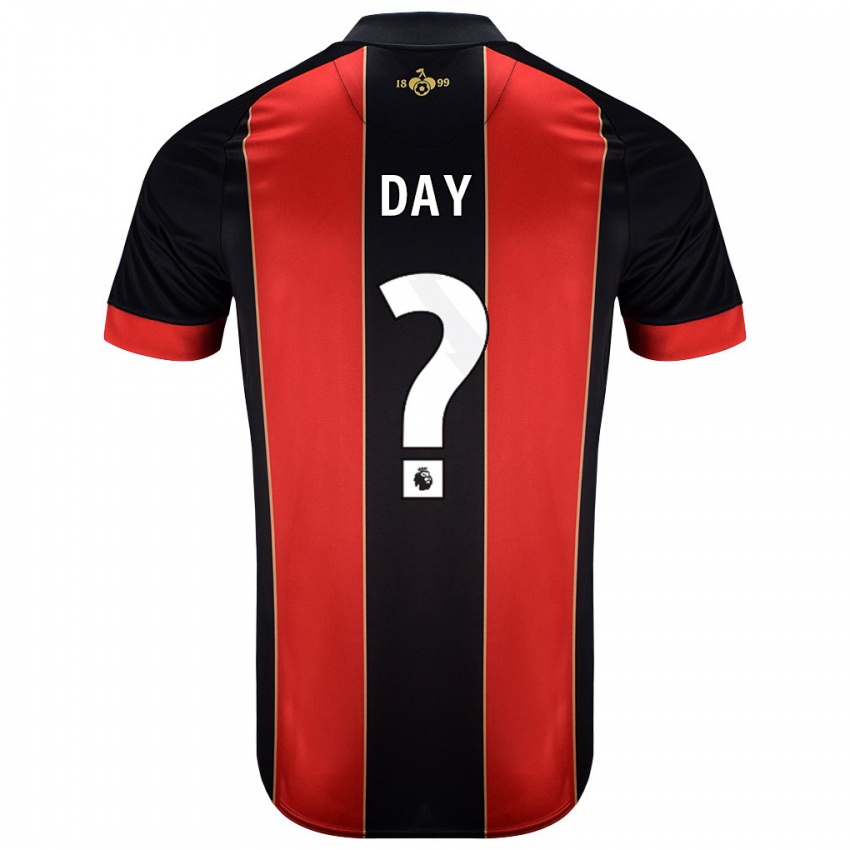 Bambino Maglia Jonny Day #0 Rosso Nero Kit Gara Home 2024/25 Maglietta