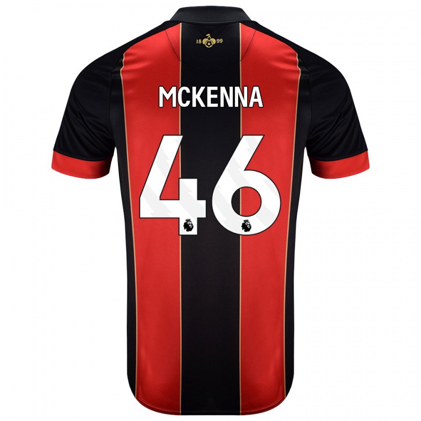 Bambino Maglia Callan Mckenna #46 Rosso Nero Kit Gara Home 2024/25 Maglietta