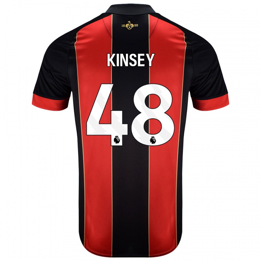 Bambino Maglia Max Kinsey #48 Rosso Nero Kit Gara Home 2024/25 Maglietta