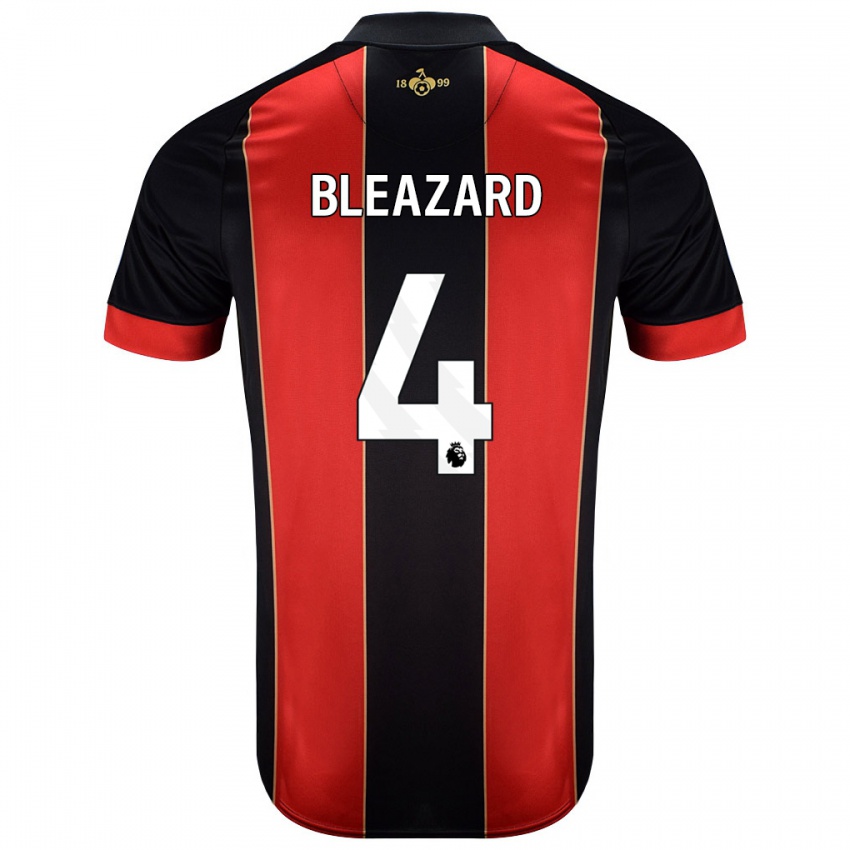 Bambino Maglia Helen Bleazard #4 Rosso Nero Kit Gara Home 2024/25 Maglietta