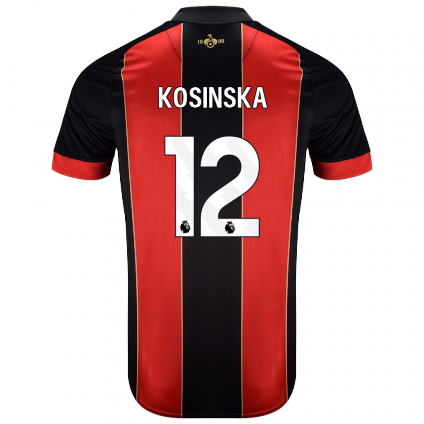 Bambino Maglia Daniela Kosinska #12 Rosso Nero Kit Gara Home 2024/25 Maglietta