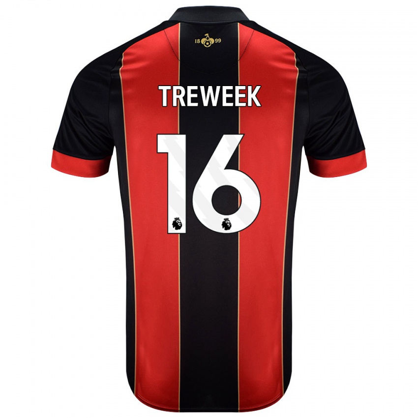 Bambino Maglia Jess Treweek #16 Rosso Nero Kit Gara Home 2024/25 Maglietta