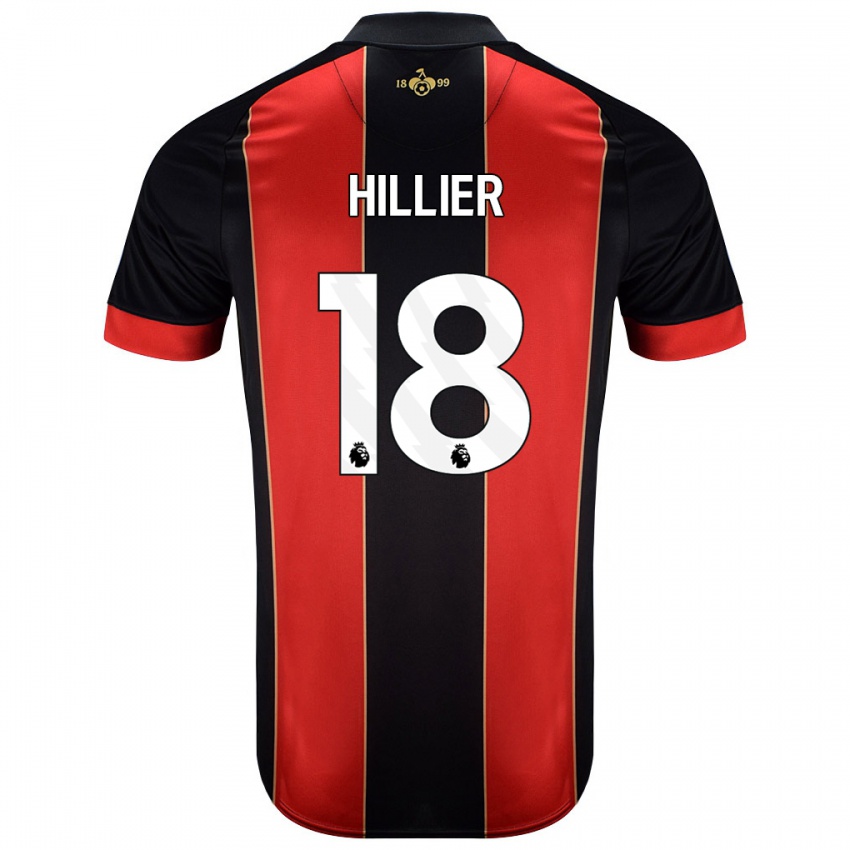 Bambino Maglia Gemma Hillier #18 Rosso Nero Kit Gara Home 2024/25 Maglietta