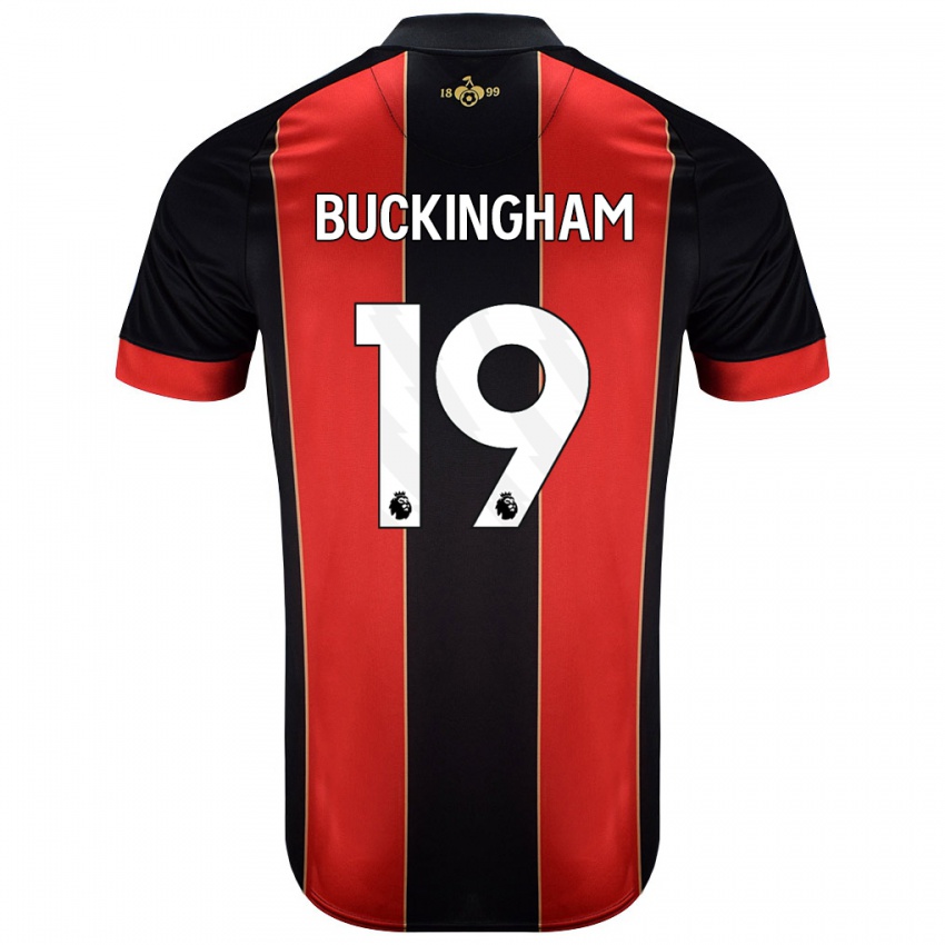 Bambino Maglia Alisha Buckingham #19 Rosso Nero Kit Gara Home 2024/25 Maglietta