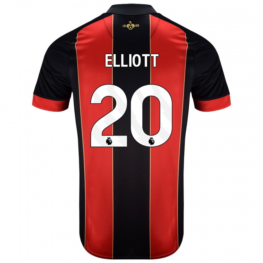 Bambino Maglia Kaitlyn Elliott #20 Rosso Nero Kit Gara Home 2024/25 Maglietta