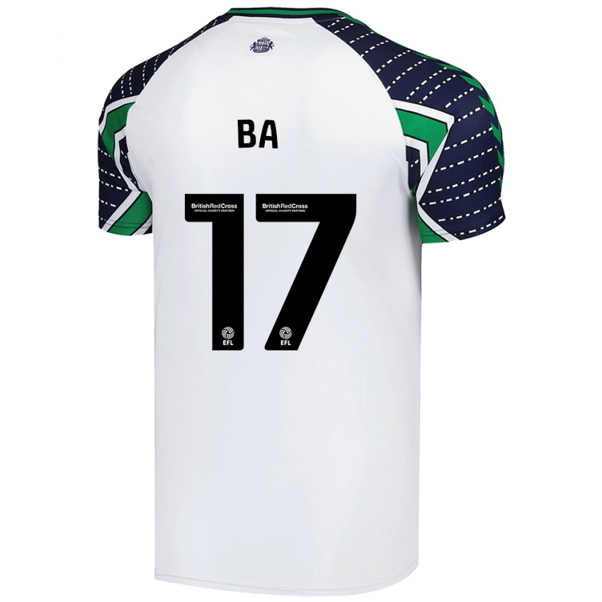 Bambino Maglia Abdoullah Ba #17 Bianco Kit Gara Away 2024/25 Maglietta