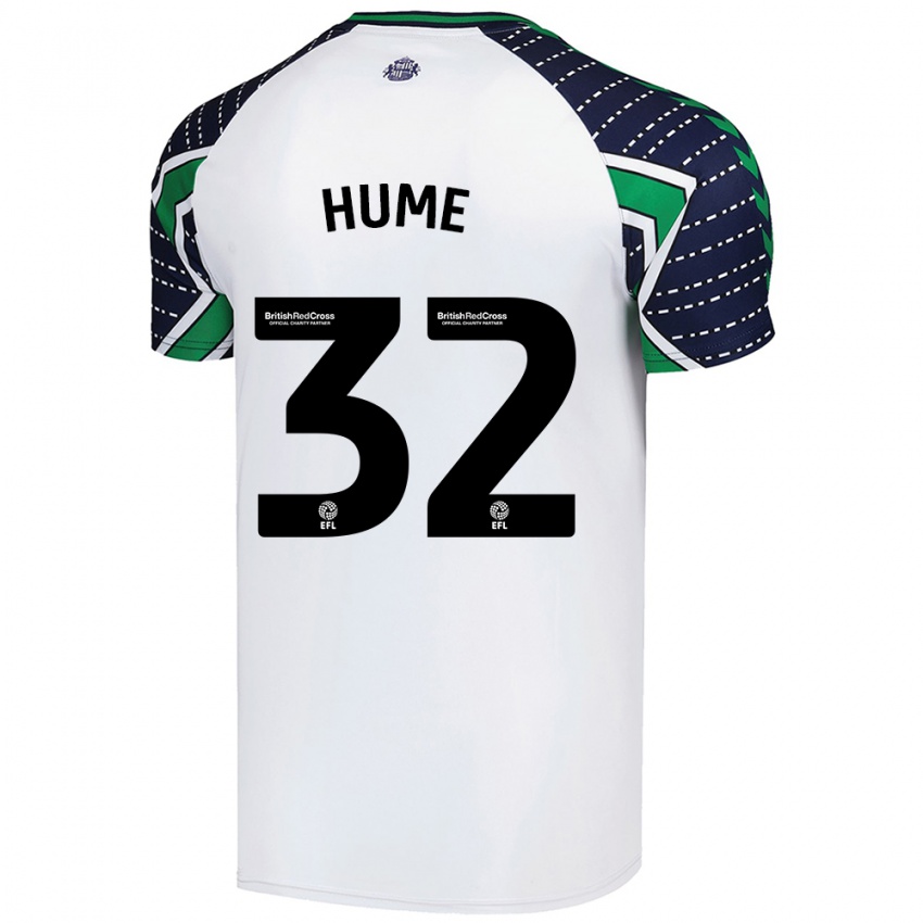 Bambino Maglia Trai Hume #32 Bianco Kit Gara Away 2024/25 Maglietta