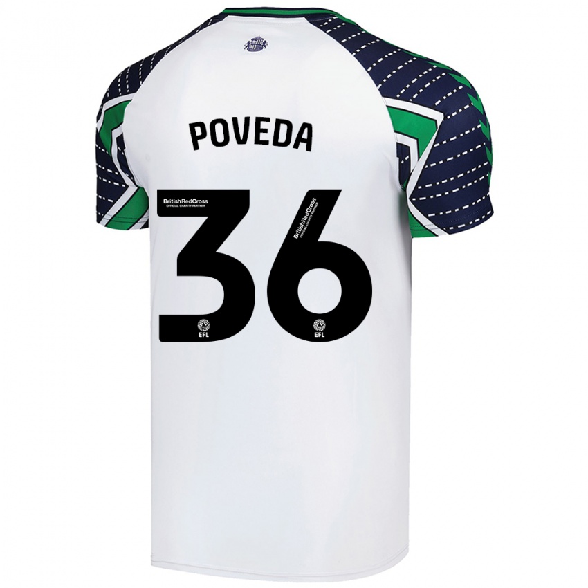 Bambino Maglia Ian Poveda #36 Bianco Kit Gara Away 2024/25 Maglietta