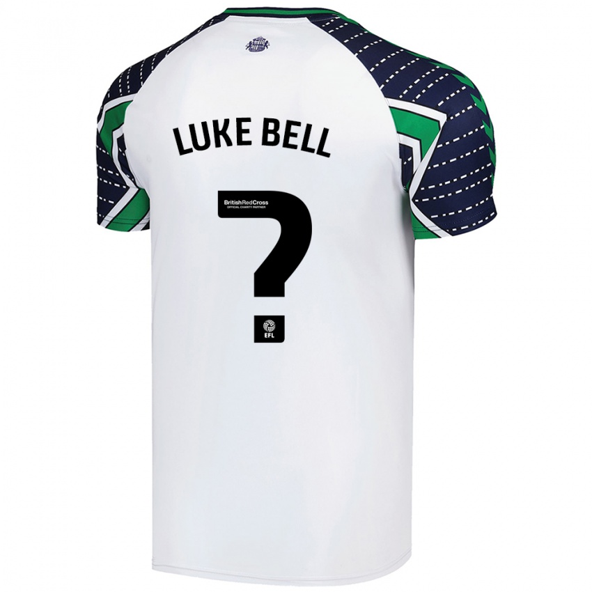 Bambino Maglia Luke Bell #0 Bianco Kit Gara Away 2024/25 Maglietta