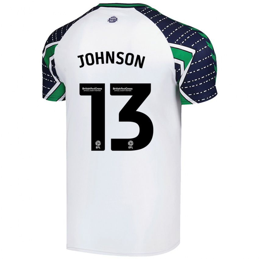 Bambino Maglia Zak Johnson #13 Bianco Kit Gara Away 2024/25 Maglietta