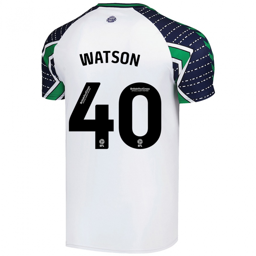 Bambino Maglia Tom Watson #40 Bianco Kit Gara Away 2024/25 Maglietta