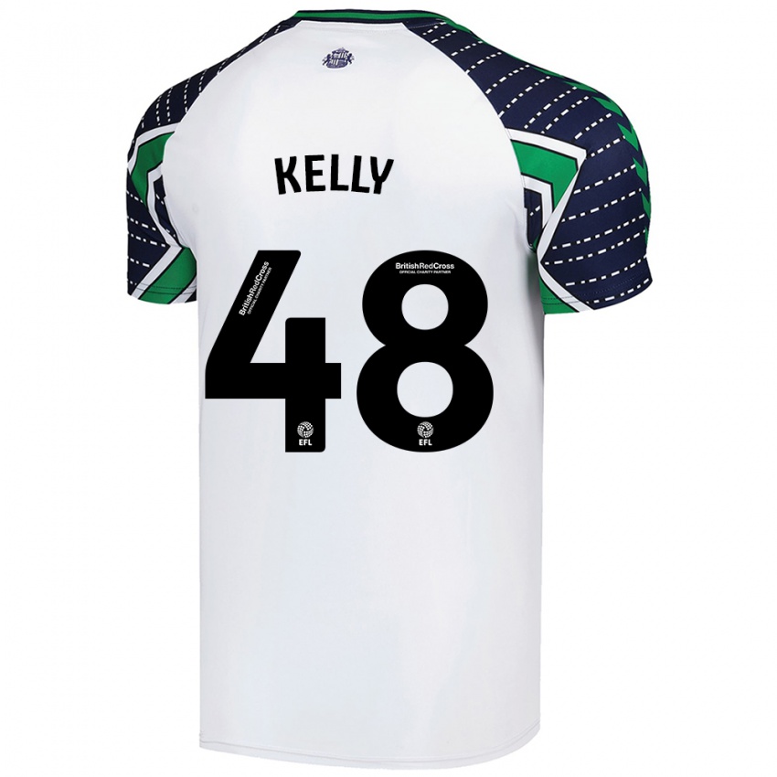 Bambino Maglia Caden Kelly #48 Bianco Kit Gara Away 2024/25 Maglietta