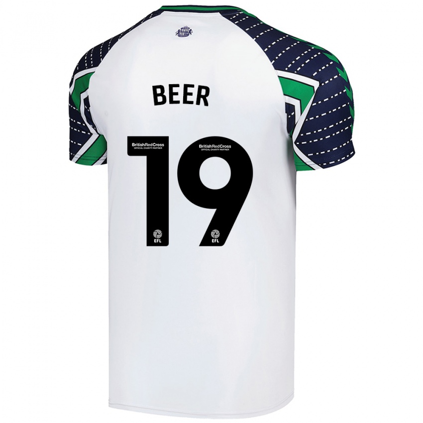 Bambino Maglia Megan Beer #19 Bianco Kit Gara Away 2024/25 Maglietta