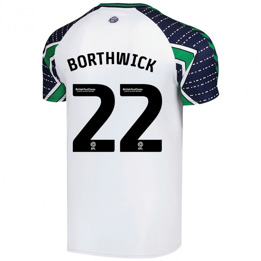 Bambino Maglia Megan Borthwick #22 Bianco Kit Gara Away 2024/25 Maglietta