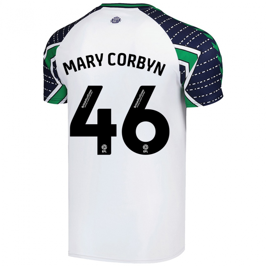 Bambino Maglia Mary Corbyn #46 Bianco Kit Gara Away 2024/25 Maglietta