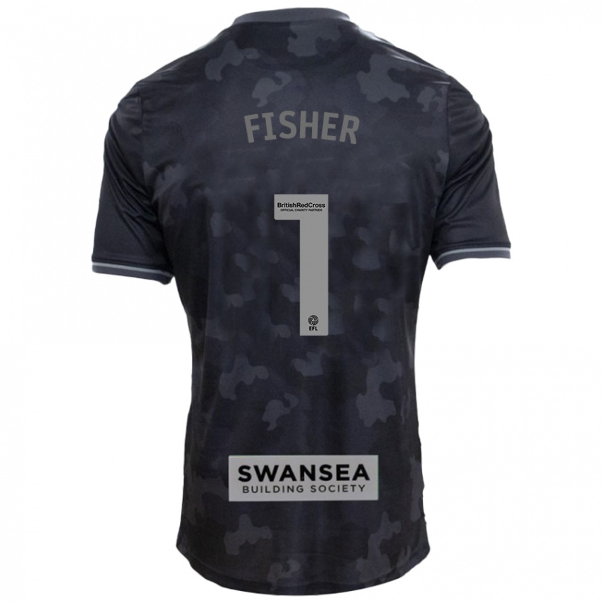 Bambino Maglia Andy Fisher #1 Nero Kit Gara Away 2024/25 Maglietta